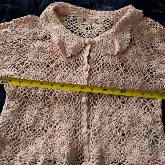 Vintage crocheted x-small cardigan - Picture 7 of 8